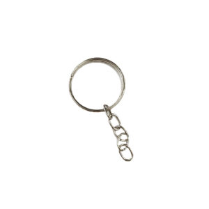 Aro con cadena para llavero de 24x2mm -Niquel Platino