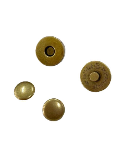 Broche Botón Imán con Acabado de Remache Doble Oro Viejo